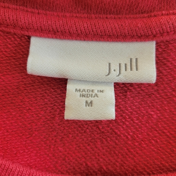 J. Jill Red Cotton Long Sleeve Sheath Dress Size Medium - Picture 5 of 5